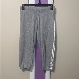 Victoria's Secret Heather Gray Joggers with White Accents